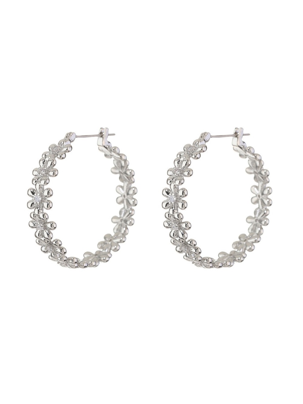 LUV AJ - Daisy Chain Hoops in Silver